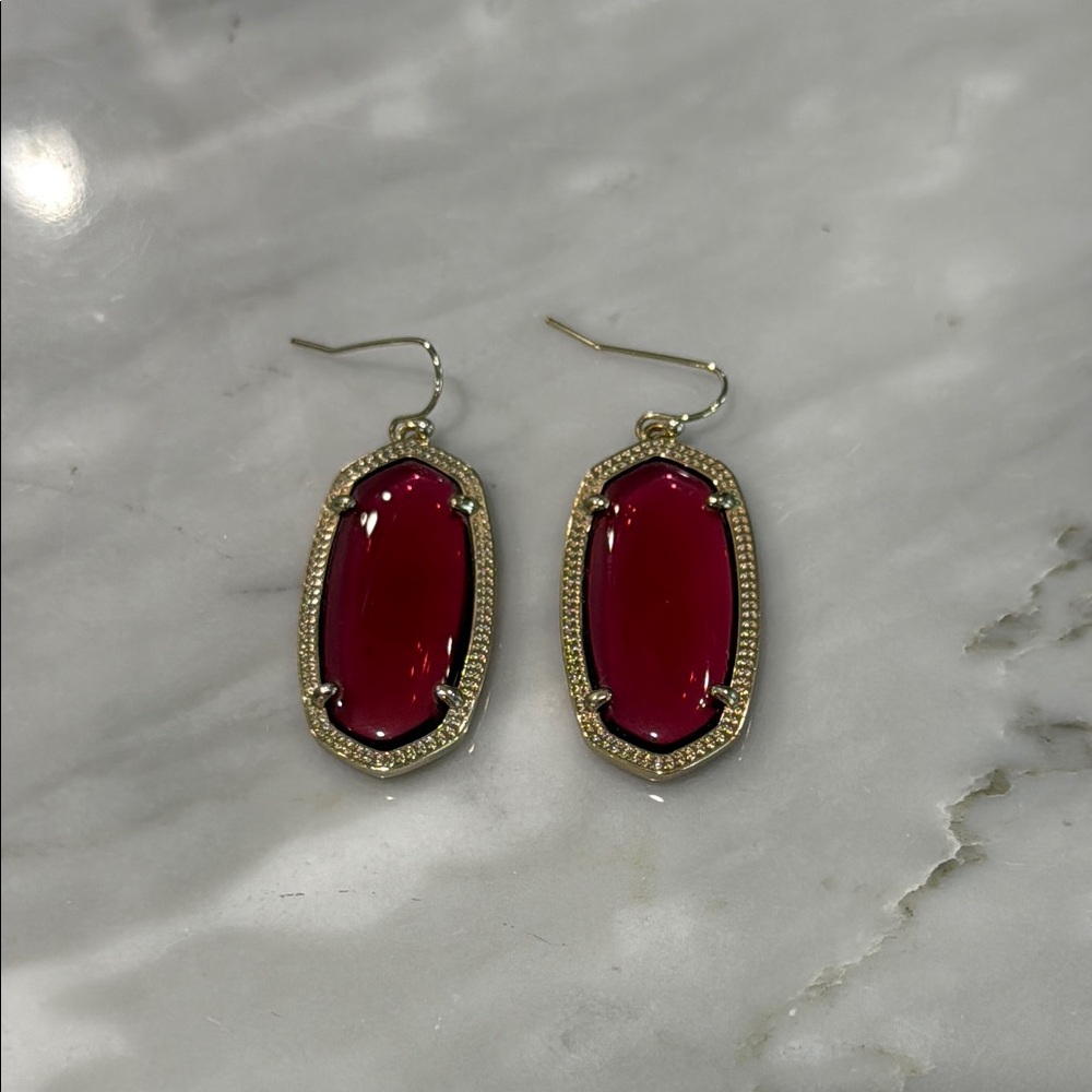 Kendra Scott Red and Gold Elle Earrings